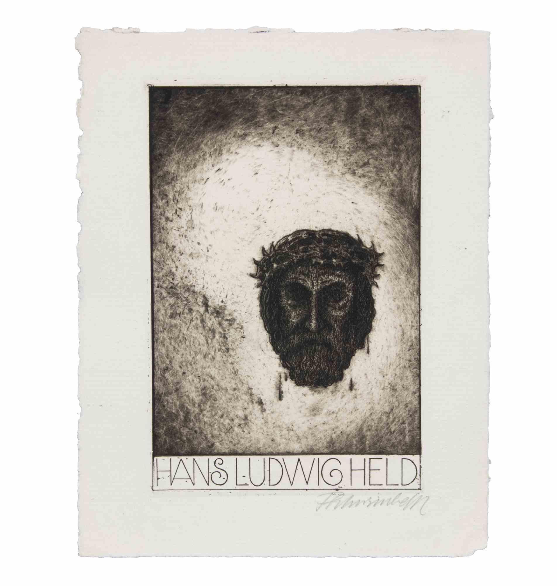 Ex Libris Hand Ludwig Held - Etching - Early 20th Century - Print by Unknown