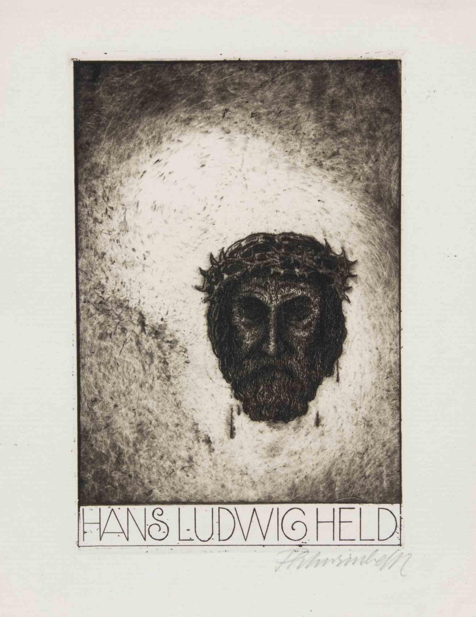 Ex Libris Hand Ludwig Held - Etching - Early 20th Century