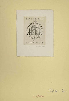 Ex-Libris – Hannsheeren – Holzschnittdruck – Mitte des 20. Jahrhunderts