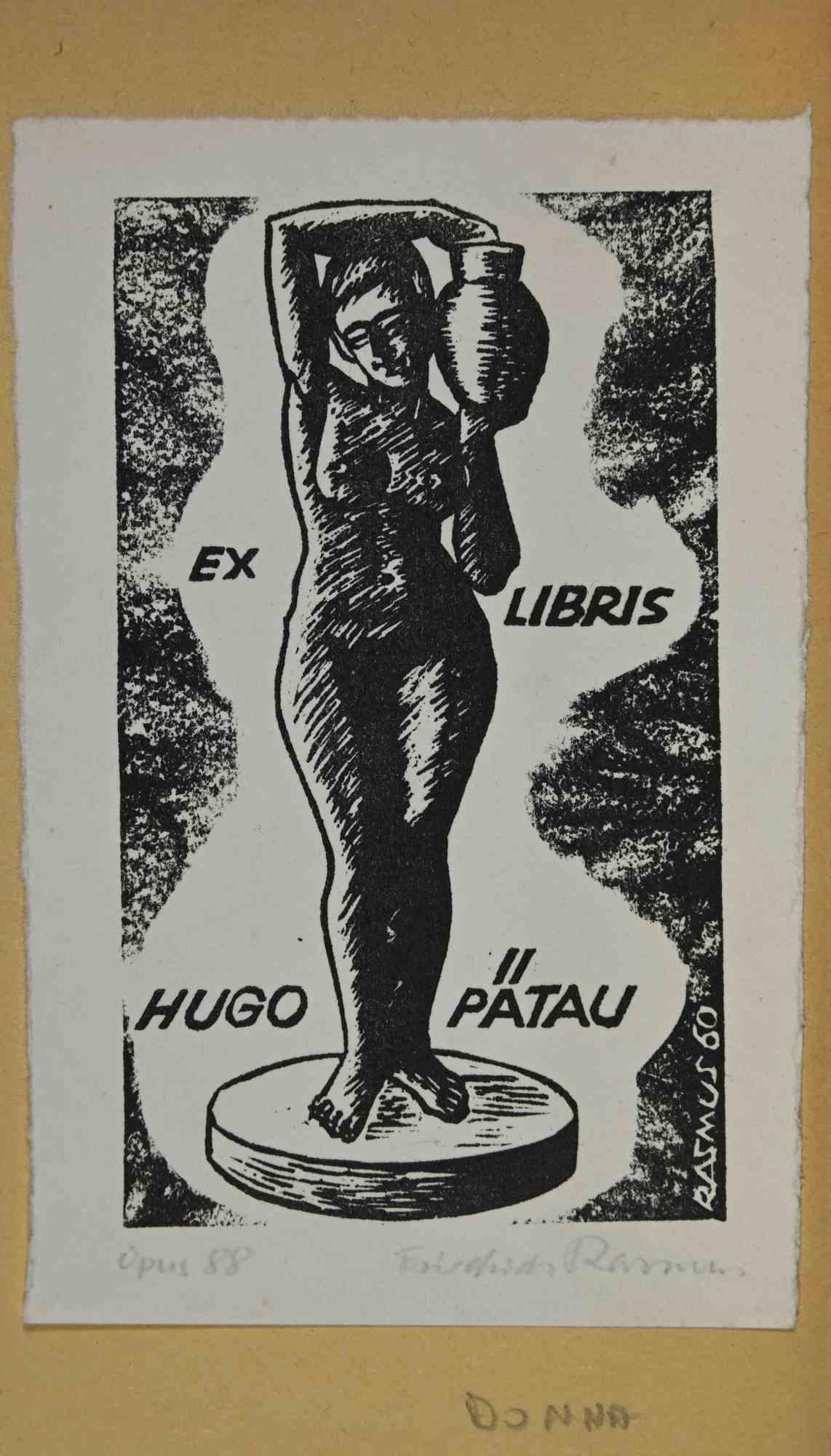 Figurative Print di Unknown - Ex-Libris - HUgo Il Patau - Xilografia - Metà del 20° secolo