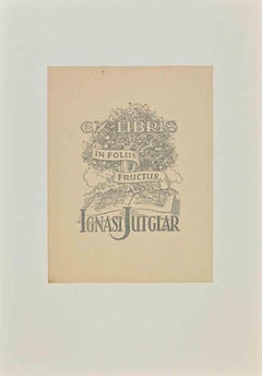 Vintage Ex Libris - Ignasi Jutglar - Woodcut - 1948