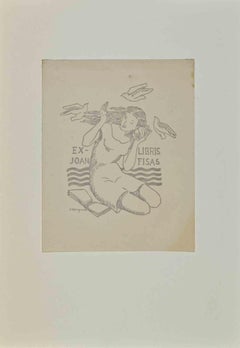  Ex Libris - Joan Fisas - Woodcut - Mid 20th Century