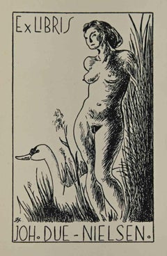Ex-Libris - Joh Due Nielsen - Gravure sur bois - Milieu du XXe siècle