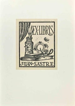 Ex Libris - Juan Sastre - Woodcut - Mid 20th Century