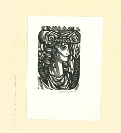 Libris Kalabus - Original-Holzschnitt - 1950er Jahre