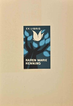  Ex Libris - Karen Marie Henning - Lithograph- 1950s