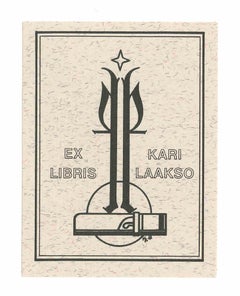 Ex Libris Kari Laakso - Original Woodcut - 1960s