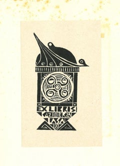 Ex Libris Kazimiekai - Original Woodcut Print - Mid-20th Century