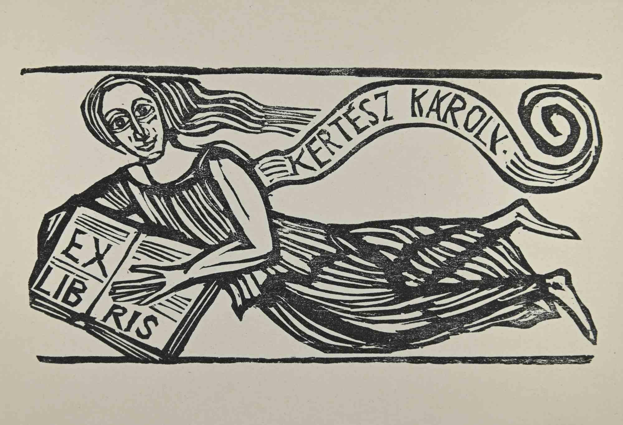 Unknown Figurative Print - Ex-Libris - Kertesz - Mid 20th Century