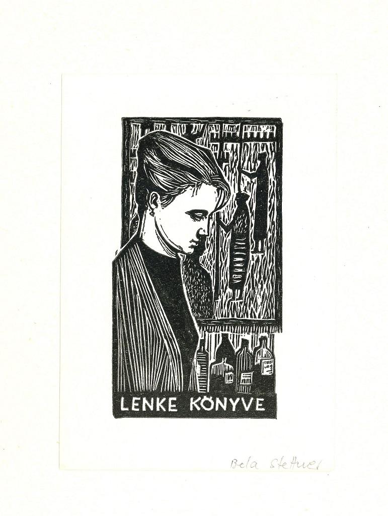 Landscape Print Unknown - Ex Libris Konyve - gravure sur bois - Début du XXe siècle