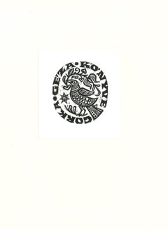 Ex Libris Konyve - Xilografía - Mediados del siglo XX
