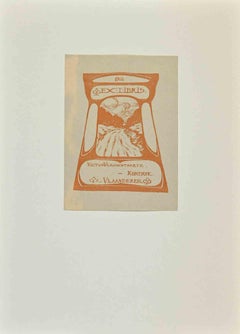Ex Libris Kortryk Vlaanderen – Holzschnitt – Mitte des 20. Jahrhunderts