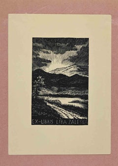 Ex Libris - Liba Zaleska - Woodcut - 1950s