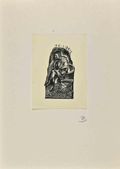  Ex Libris - Lov Asperslag - Woodcut - Mid 20th Century