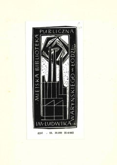 Ex Libris Ludwika - gravure sur bois originale - milieu du 20e siècle