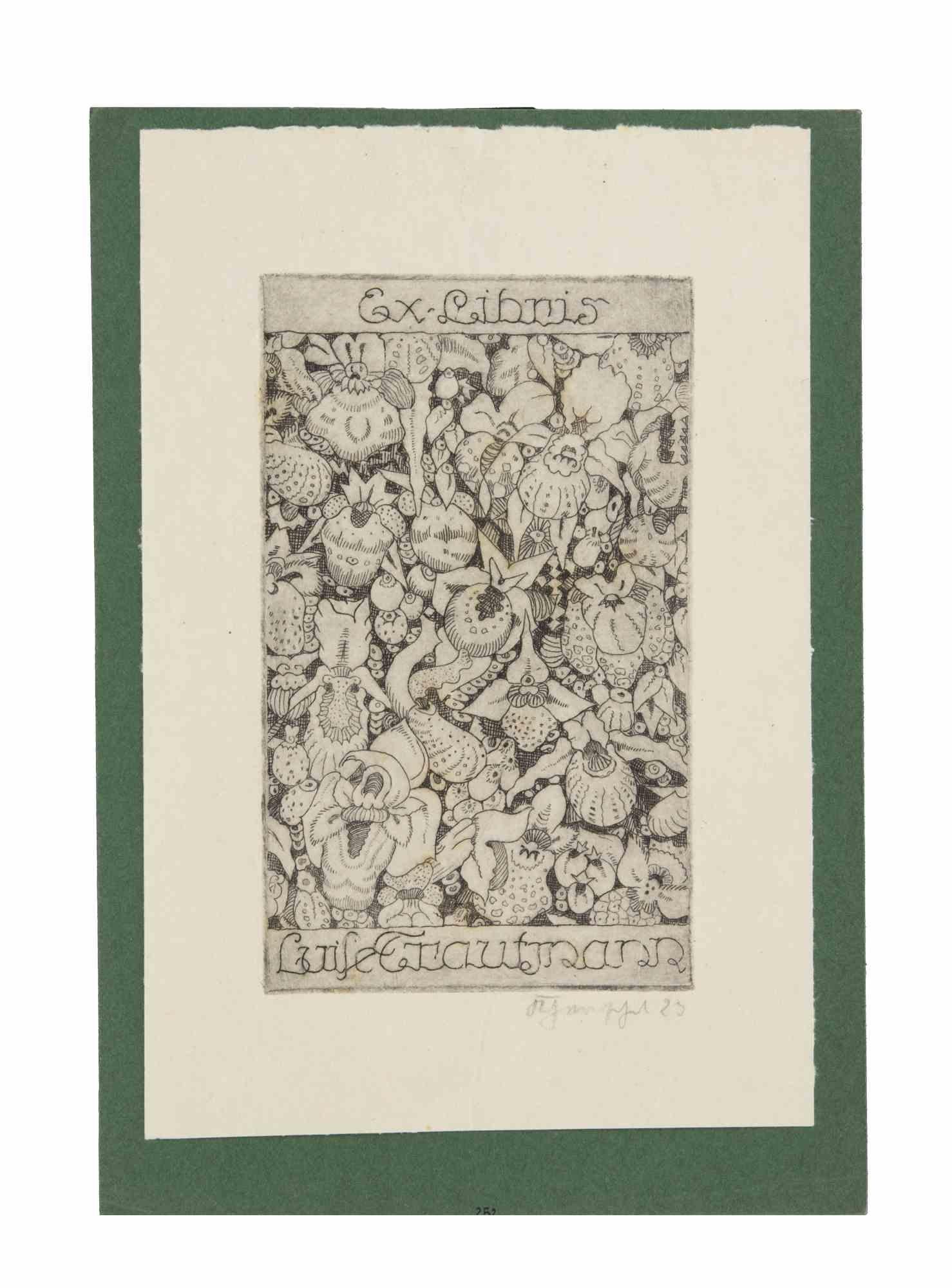 Ex Libris Luise Trautmann - Etching - Early 20th Century - Print by Unknown