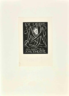  Ex Libris – Marcel Jonckheere – Holzschnitt von Gerard Schelpe – 1959er Jahre