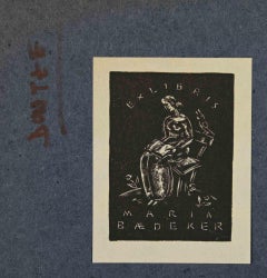 Ex-Libris - Maria Baedeker - woodcut- Mid 20th Century
