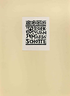  Ex Libris – Maria Schotte – Holzschnittdruck – Mitte des 20. Jahrhunderts
