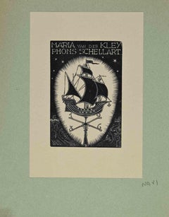 Ex Libris - Maria Van Der Kley Phons Schellart - Woodcut by A. Schellart - 1950s