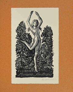 Ex-Libris - Mariano Amitrano - Woodcut - Mid 20th Century