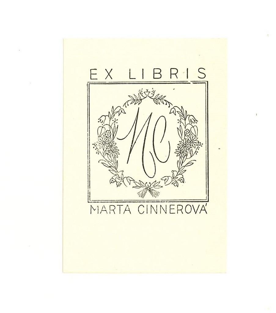 Ex Libris Marta Cinnerova - Lithograph Print - Mid-20th Century