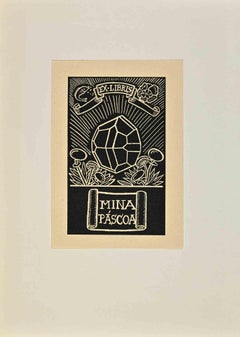 Ex Libris - Mina Pàscoa - Holzschnitt - Mitte 20.