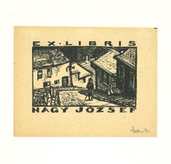 Ex Libris Nagy Jozsef - Xilografia - Inizio XX secolo
