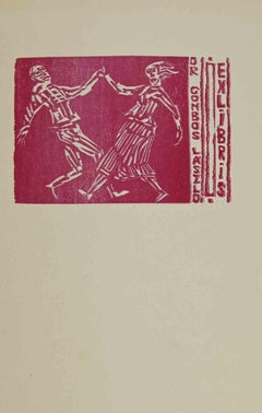 Ex-Libris - O Gombos Laszlo - Xilografia - Metà del 20° secolo