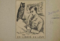 Ex-Libris - P. E. Levy - xilografia - metà del XX secolo