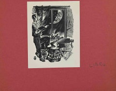 Ex-Libris - Parvits - woodcut - Mid 20th Century
