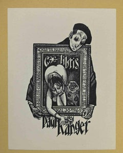 Ex-Libris Paul Hanger - Woodcut - Mid 20th Century