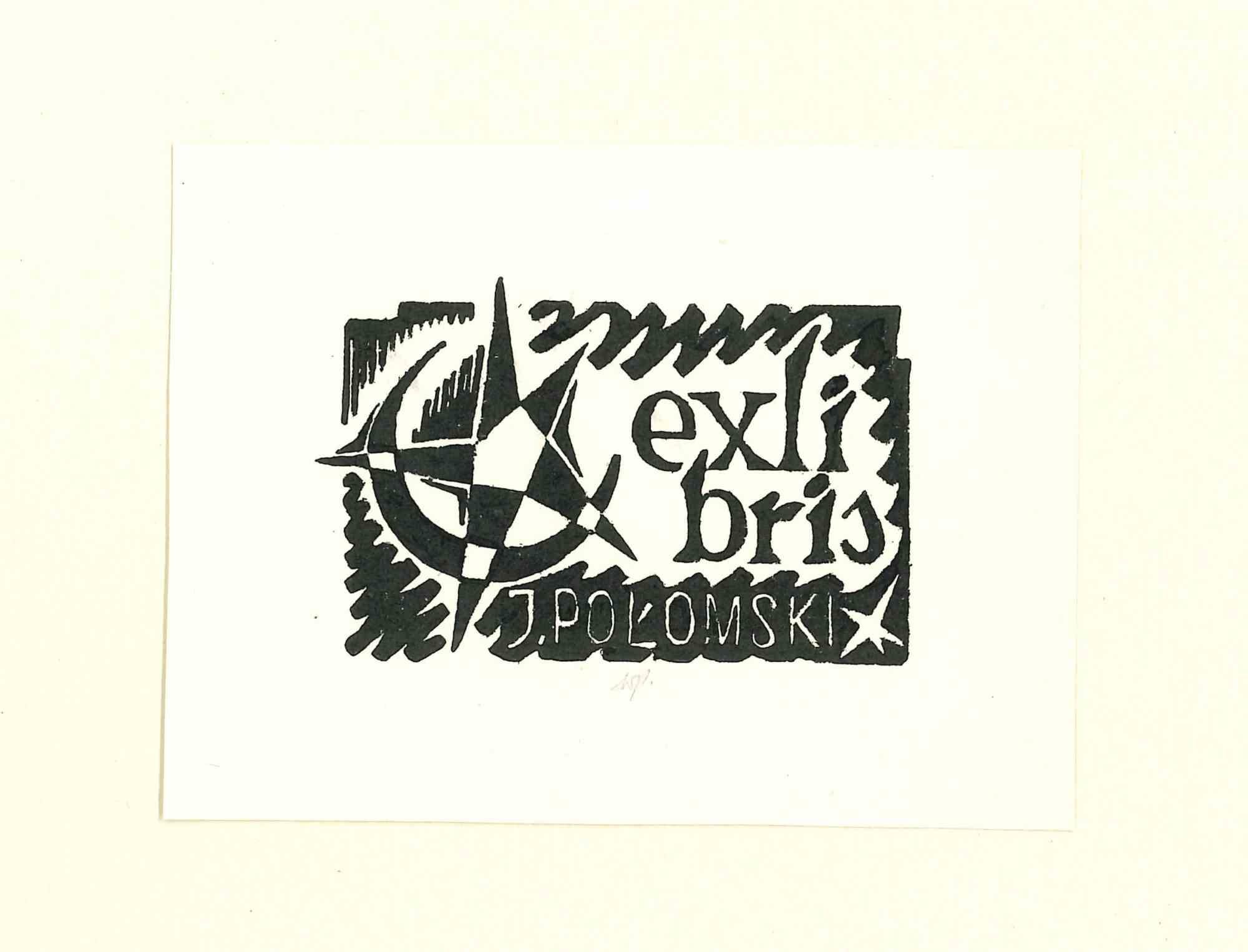Unknown Abstract Print - Ex Libris Pokomskiego - Original Woodcut - 1940s