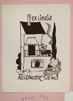 Ex-Libris - Reisinger Jeno - woodcut - Mid 20th Century