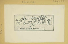 Ex Libris - Rethy Istvan Konyve - Woodcut - Mid 20th Century
