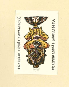 Ex Libris Rosypalova - Original Woodcut - 1965