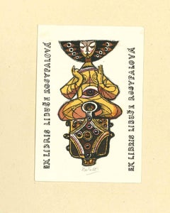 Ex Libris Rosypalova - Xilografia originale - 1965