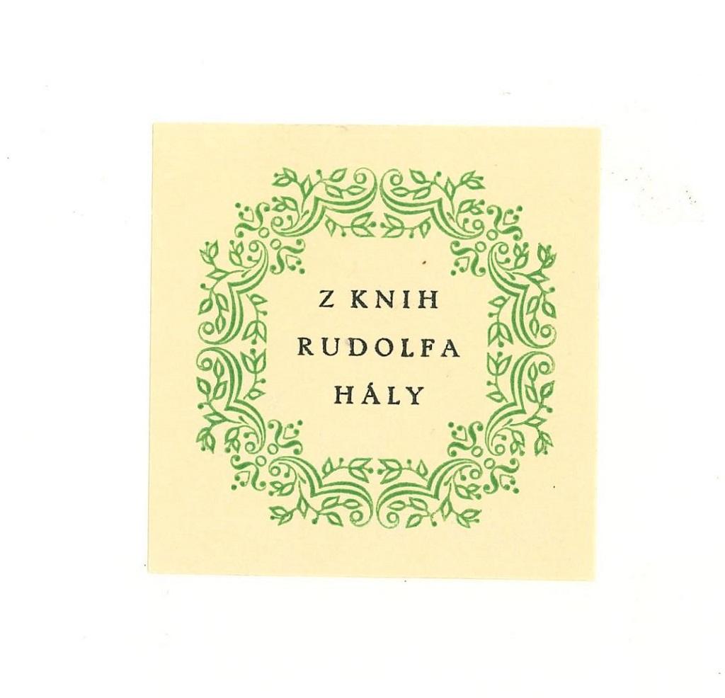 Unknown Figurative Print – Ex Libris Rudolfa Haly – Holzschnittdruck – Mitte des 20. Jahrhunderts