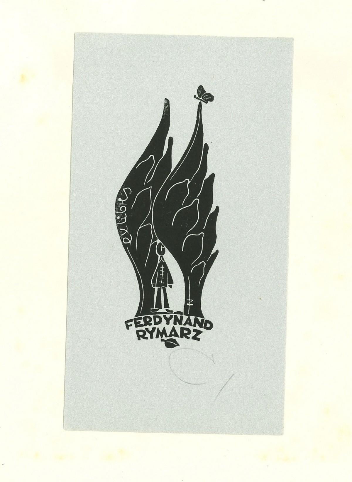 Ex Libris Rymarz - Original Woodcut Print - Mid-20th Century
