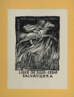 Ex-Libris - Salvatierra - gravure sur bois - Milieu du 20e siècle