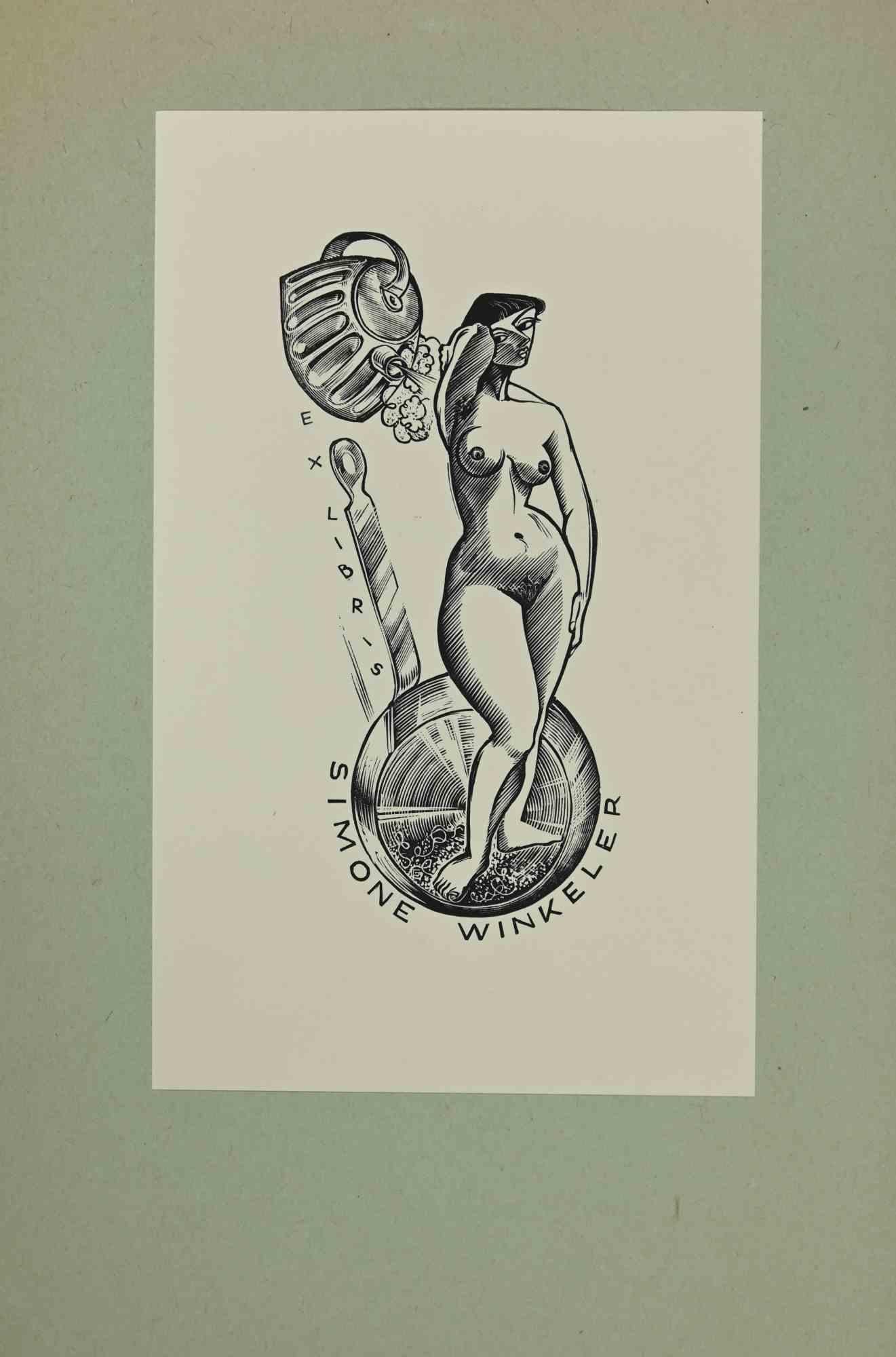 Ex-Libris - Simone Winkeler - Woodcut - Mid 20th Century