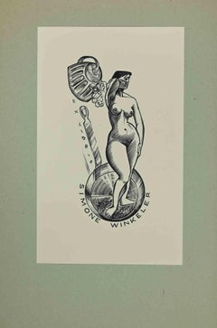 Ex-Libris - Simone Winkeler - Woodcut - Mid 20th Century
