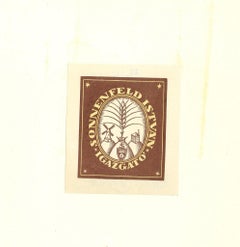 Ex Libris Sonnenfel Istva'n - Impression sur bois originale - 1970