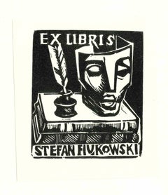 Ex Libris Stefan Fiukowski - Original Woodcut - Mid-20th Century