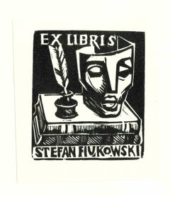 Libris Stefan Fiukowski - Original-Holzschnitt - Mitte des 20. Jahrhunderts
