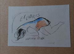 Ex Libris Stindl - gravure sur bois originale - années 1970