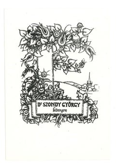 Ex Libris Szondy Gyorgy - Lithographie originale - Années 1950