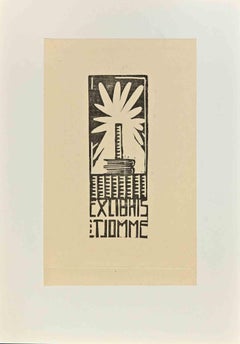 Ex-Libris - T Jomme - Woodcut - Mid 20th Century