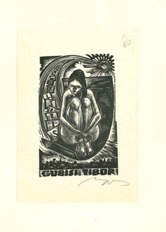 Ex Libris Tibor Gubisi - Original Woodcut - 1930