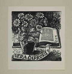 Ex-Libris - Vera Capkova - woodcut - Mid 20th Century